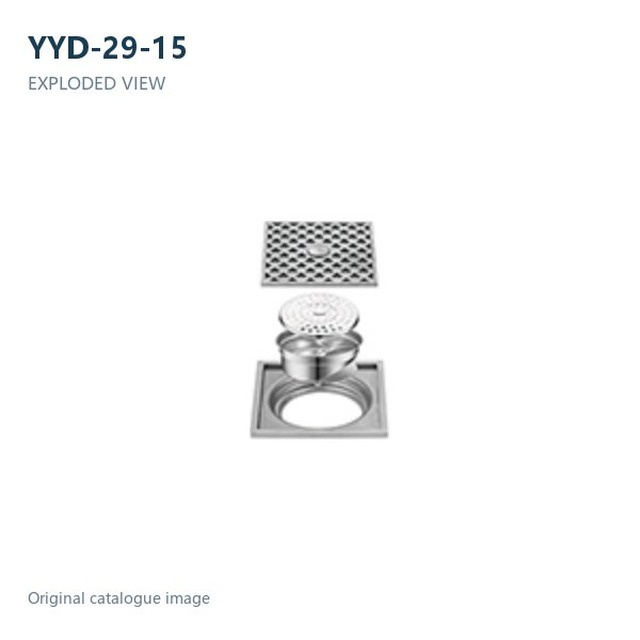JOMOLA Stainless Steel Floor Drain 150x150mm Satin Finish | SUS 304