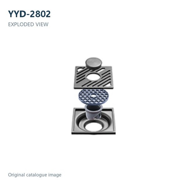 JOMOLA Stainless Steel Floor Drain 100x100mm Gunmetal Grey | 9mm Thick