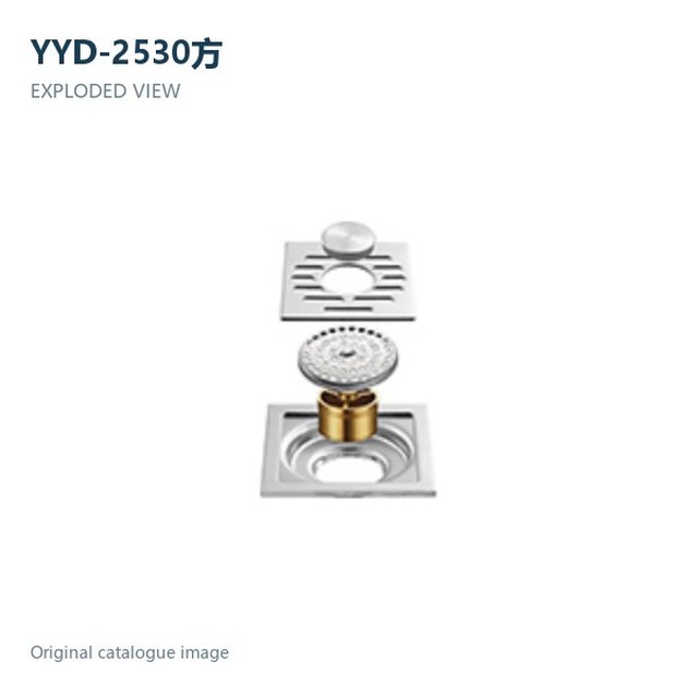 JOMOLA Polished 100x100mm Floor Drain | 201 Copper