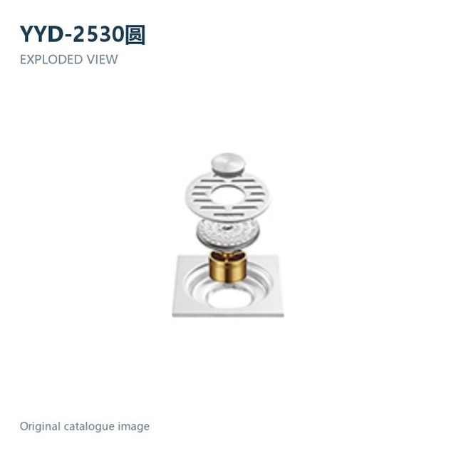 JOMOLA Round Floor Drain 100x100mm 201 Copper Polished Satin