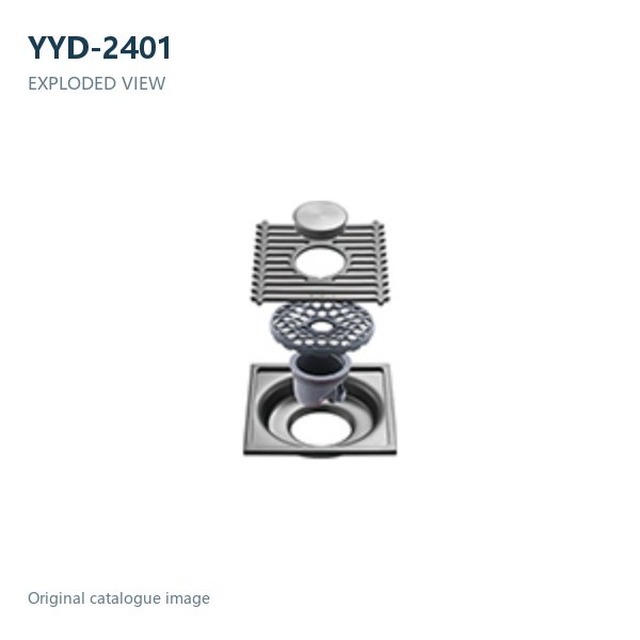 JOMOLA Stainless Steel Floor Drain 100x100mm Gunmetal Grey | 4mm Thick