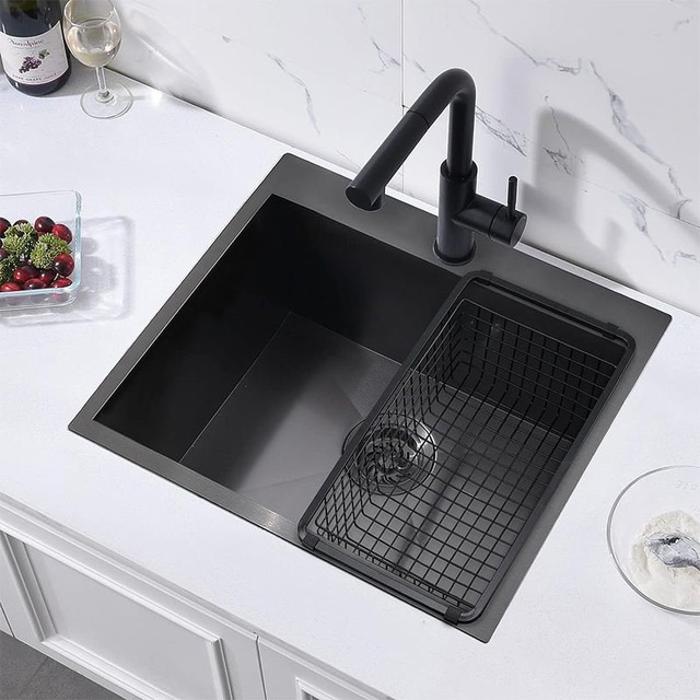 JOMOLA JOMOLA Topmount Kitchen Sink Black 530*460*230mm | Big Basket