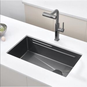 JOMOLA JOMOLA Undermount Kitchen Sink 800x450mm Brushed PVD Black | Big Basket