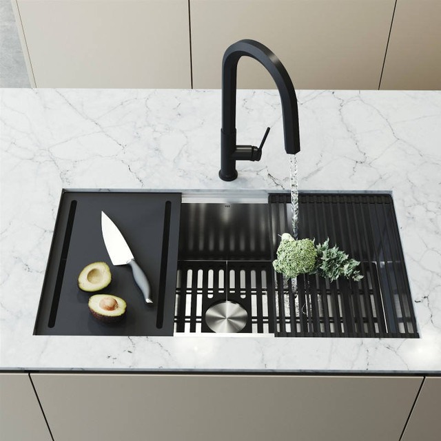 JOMOLA JOMOLA Undermount Workstation Kitchen Sink 750x460mm | Brushed/PVD Black