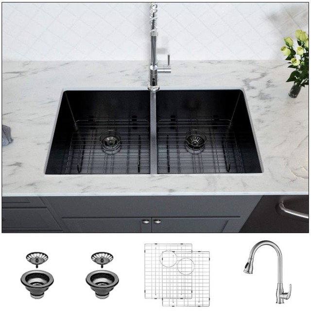 JOMOLA JOMOLA Undermount Stainless Steel Single Bowl Kitchen Sink 31x18x9