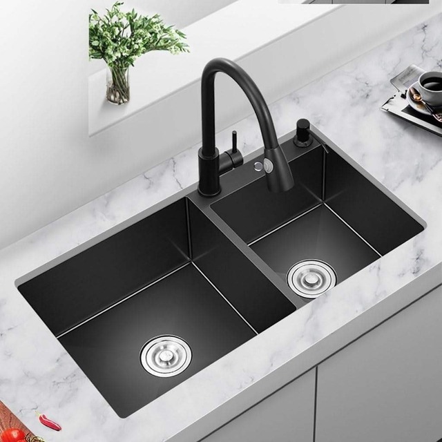 JOMOLA JOMOLA Kitchen Sink Topmount 820x450mm Brushed PVD Black