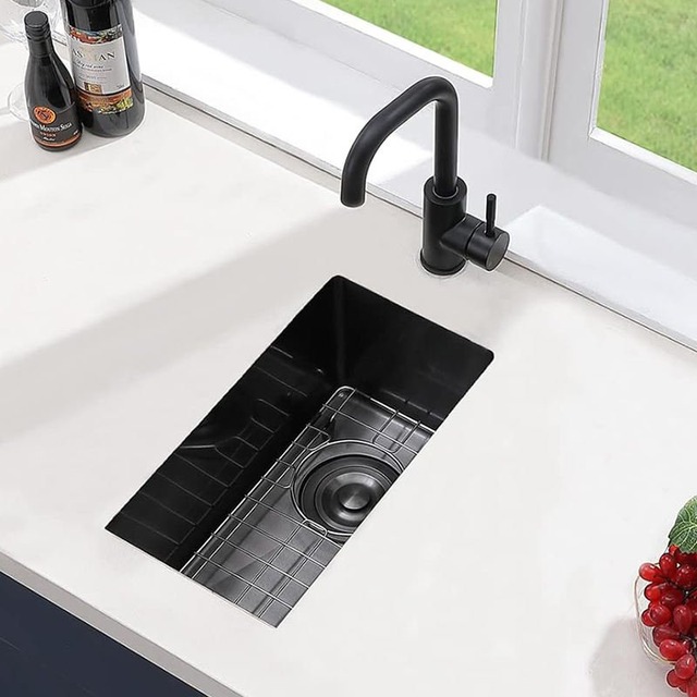 JOMOLA Handmade Stainless Steel Sink Topmount 450x250x230mm | PVD Black