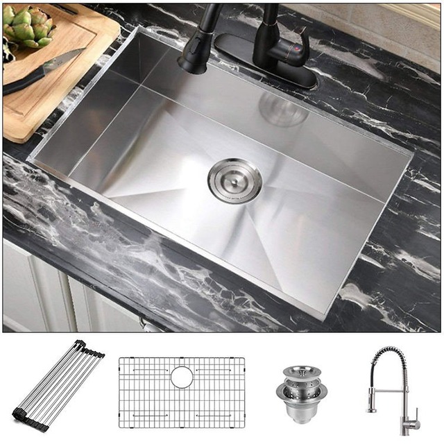 JOMOLA Handmade Stainless Steel Sink 760x460mm | PVD Black | Topmount