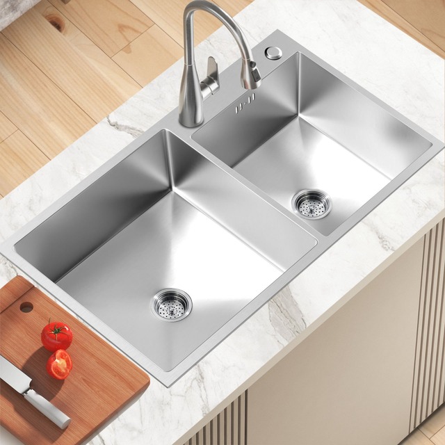 JOMOLA Handmade Stainless Steel Sink 780x430mm Topmount | PVD Black