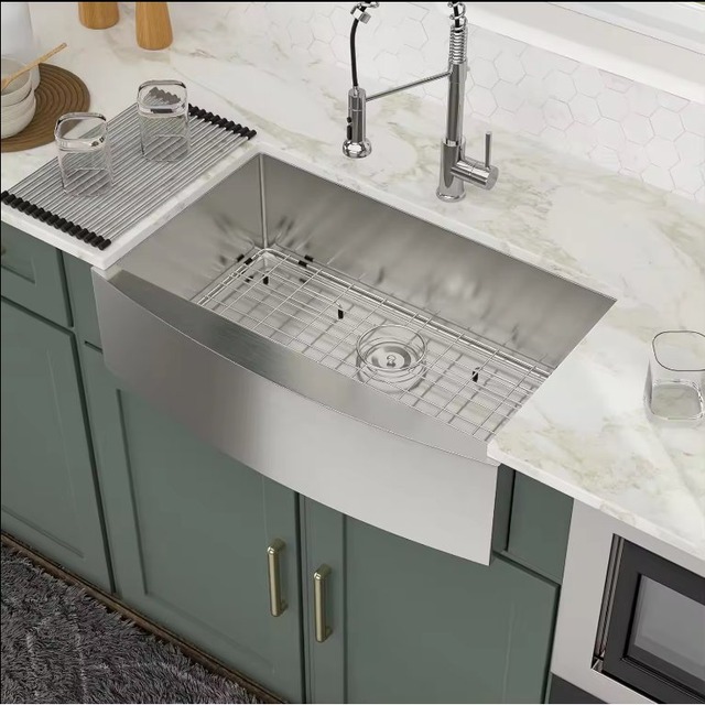 JOMOLA Handmade Stainless Steel Sink 760x530mm Brushed | Apron Front Single Bowl