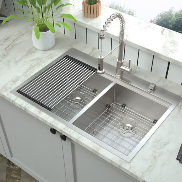 JOMOLA Handmade Stainless Steel Sink 840x560mm Topmount | PVD Black