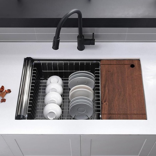 JOMOLA Handmade Stainless Steel Sink 810x480mm Topmount | PVD Black