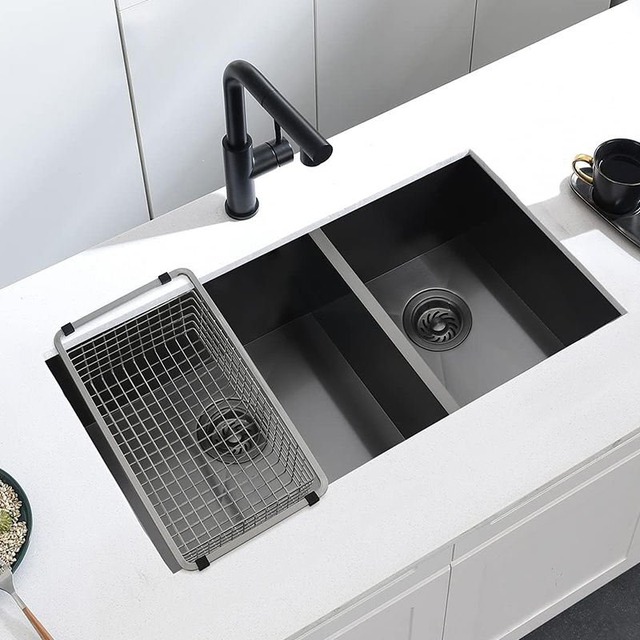 JOMOLA Handmade Stainless Steel Sink 800x500mm Undermount | PVD Black