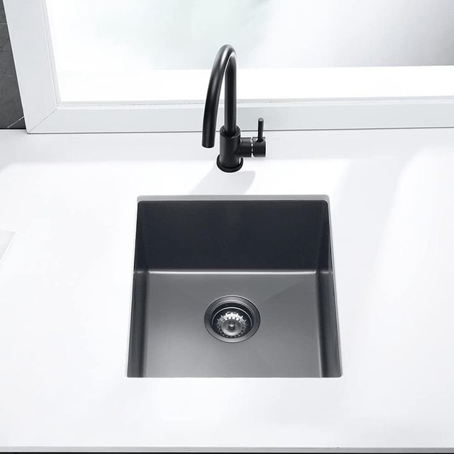 JOMOLA JOMOLA Topmount Kitchen Sink Brushed PVD Black | 430*480*230mm
