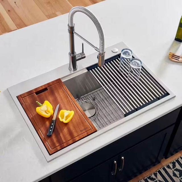 JOMOLA Handmade Stainless Steel Sink Topmount 838x556mm | Black Finish