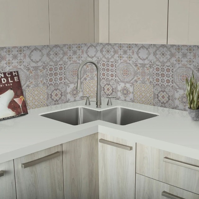 JOMOLA Handmade Stainless Steel Sink Double Bowl Corner | Brushed Satin