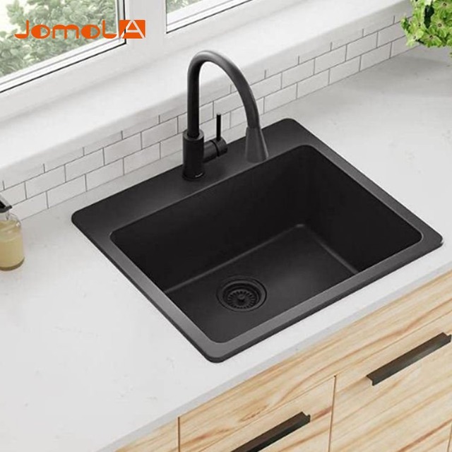 JOMOLA Quartz Kitchen Sink 500x430mm Topmount | Black/Ivory/Oatmeal