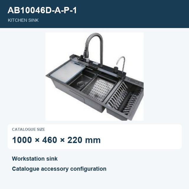 JOMOLA Workstation Kitchen Sink 1000x460x220mm