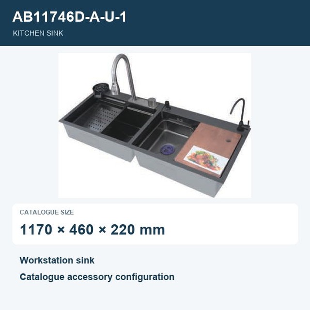 JOMOLA Workstation Kitchen Sink 1170x460mm | Catalogue Accessory Configuration