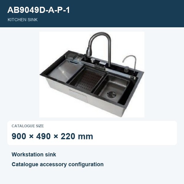 JOMOLA Workstation Kitchen Sink 900x490mm | Kitchen Sink | Workstation Sink