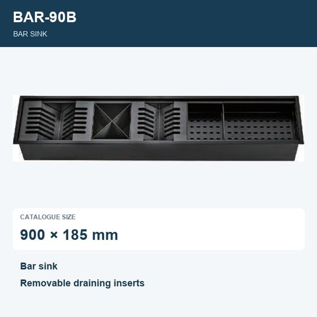 JOMOLA Hidden Undermount Sink 900x185mm Removable Draining Inserts | Bar Sink