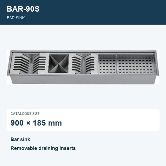 JOMOLA Hidden Undermount Sink 900 × 185 mm Removable Draining Inserts | Bar Sink