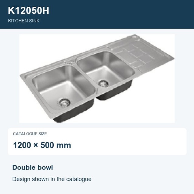 JOMOLA Double Bowl Punching Stainless Steel Sink 1200x500mm | Kitchen Sink
