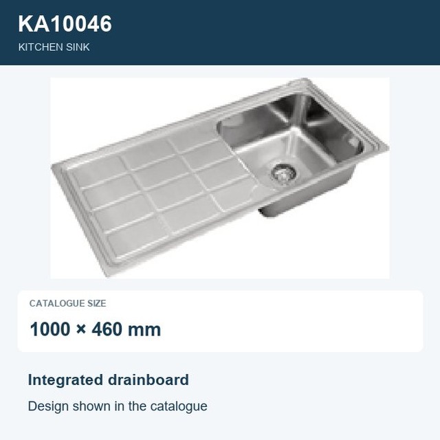 JOMOLA Punching Stainless Steel Sink 1000x460mm Integrated Drainboard