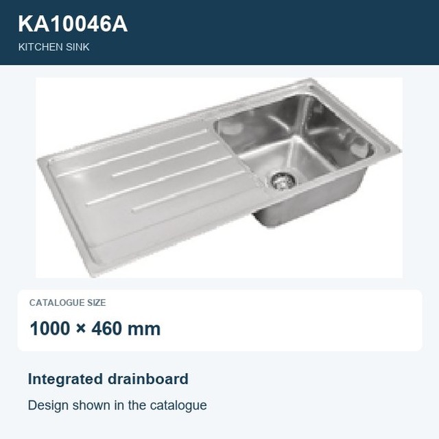 JOMOLA Punching Stainless Steel Sink 1000x460mm Integrated Drainboard