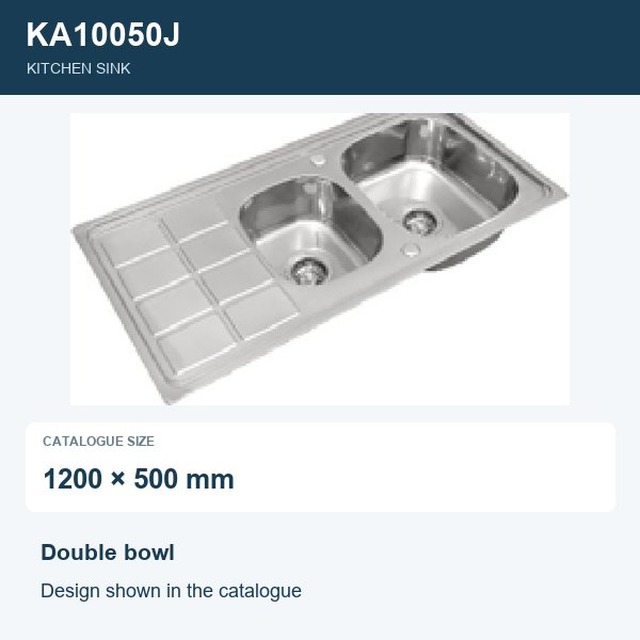 JOMOLA Double Bowl Punching Stainless Steel Sink 1200x500mm | Kitchen Sink