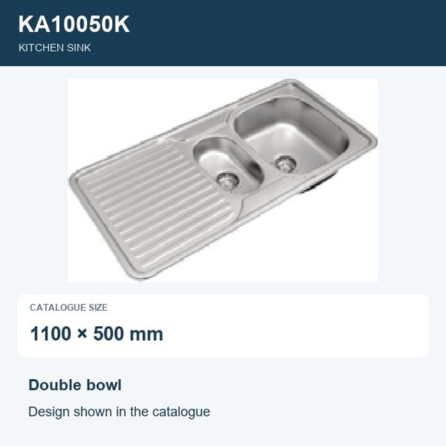 JOMOLA Double Bowl Punching Stainless Steel Sink 1100x500mm | Kitchen Sink