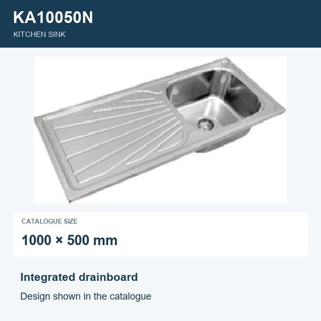 JOMOLA Punching Stainless Steel Sink 1000x500mm Integrated Drainboard