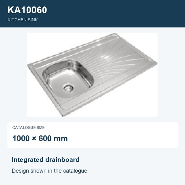 JOMOLA Punching Stainless Steel Sink 1000x600mm Integrated Drainboard
