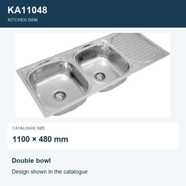 JOMOLA Double Bowl Punching Stainless Steel Sink 1100x480mm | Kitchen Sink