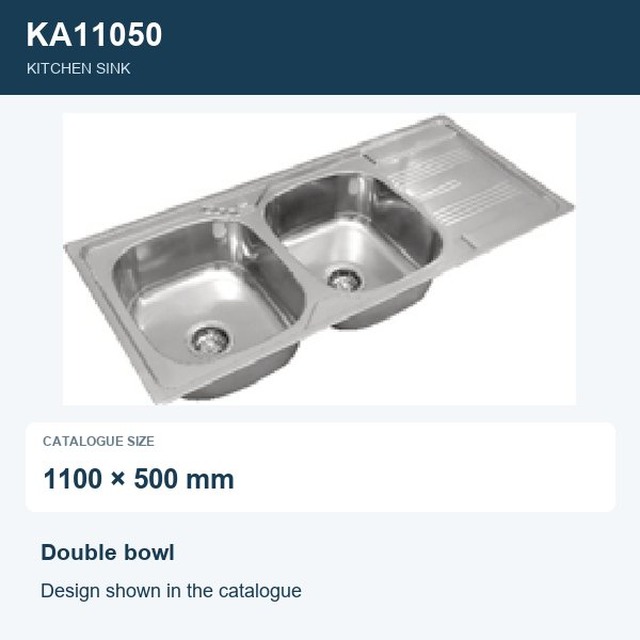 JOMOLA Double Bowl Punching Stainless Steel Sink 1100x500mm | Kitchen Sink