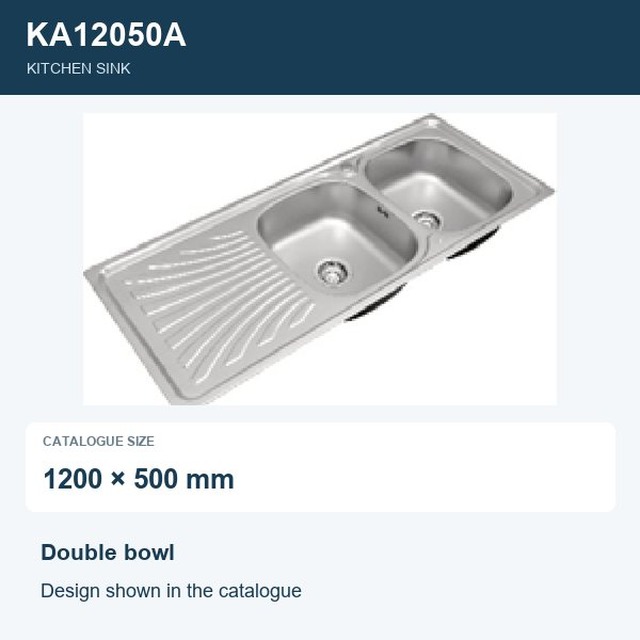 JOMOLA Punching Stainless Steel Sink Double Bowl 1200x500mm | Kitchen Sink