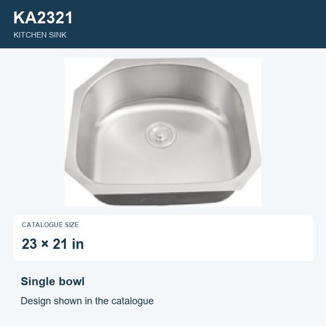 JOMOLA Single Bowl Punching Stainless Steel Sink 23 × 21 in Kitchen Sink