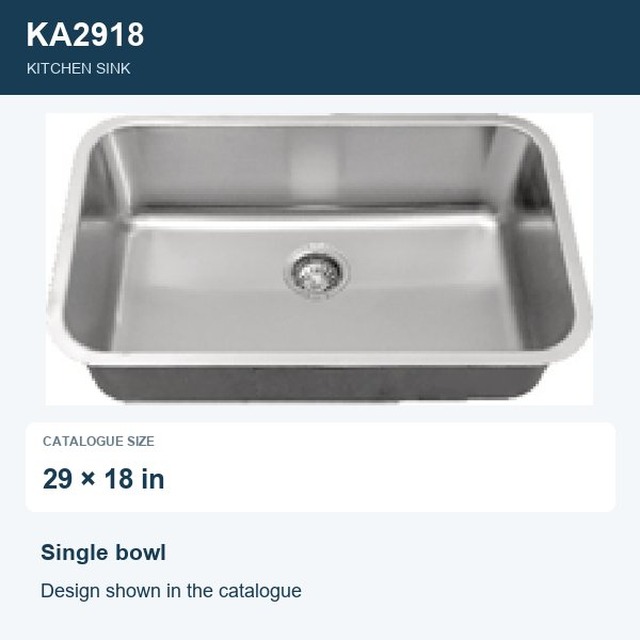 JOMOLA Single Bowl Punching Stainless Steel Sink 29 x 18 in | Kitchen Sink