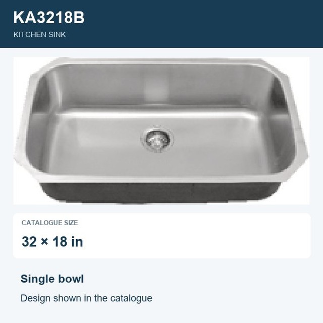 JOMOLA Punching Stainless Steel Sink 32 x 18 in Single Bowl Kitchen Sink
