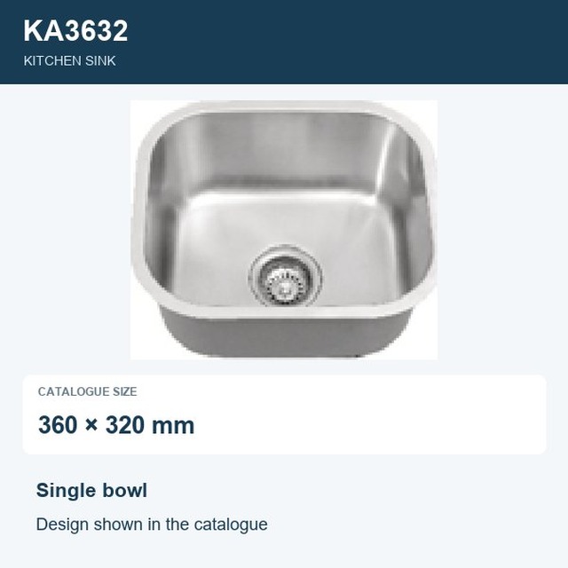 JOMOLA Single Bowl Punching Stainless Steel Sink 360x320mm | Kitchen Sink