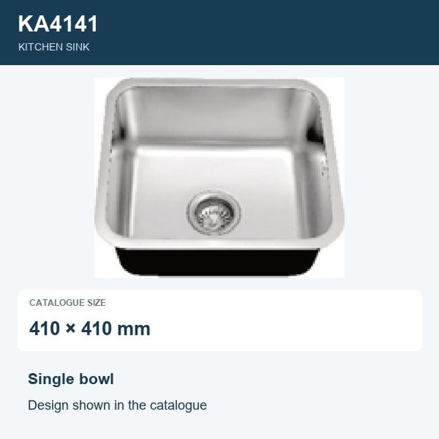 JOMOLA Punching Stainless Steel Sink Single Bowl 410x410mm Kitchen Sink