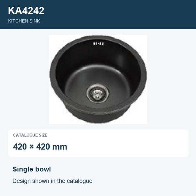 JOMOLA Punching Stainless Steel Sink Single Bowl 420x420mm | Kitchen Sink