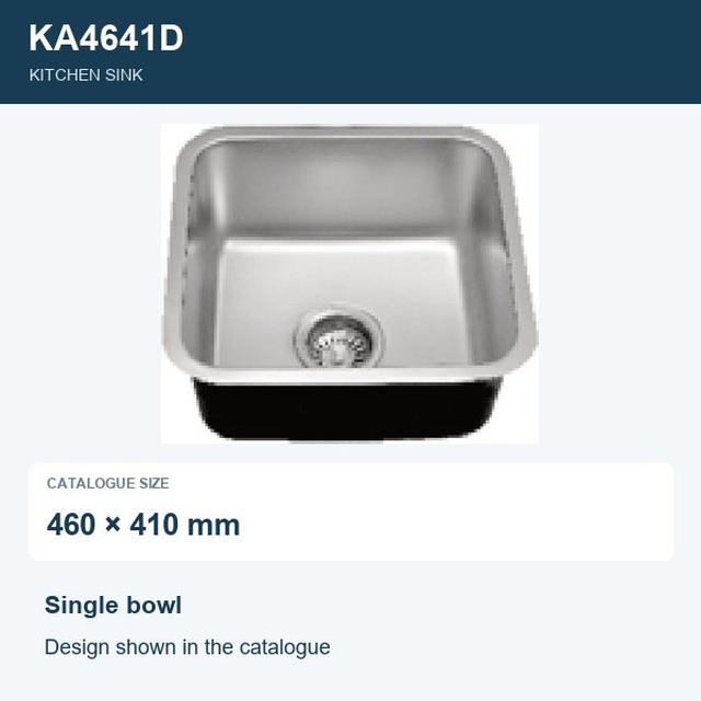 JOMOLA Punching Stainless Steel Sink Single Bowl 460x410mm | Kitchen Sink