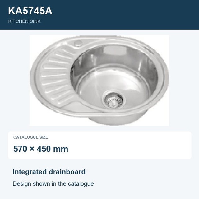 JOMOLA Punching Stainless Steel Sink 570 × 450 mm Integrated Drainboard