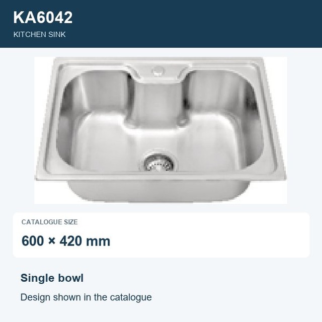 JOMOLA Punching Stainless Steel Sink Single Bowl 600x420mm | Kitchen Sink