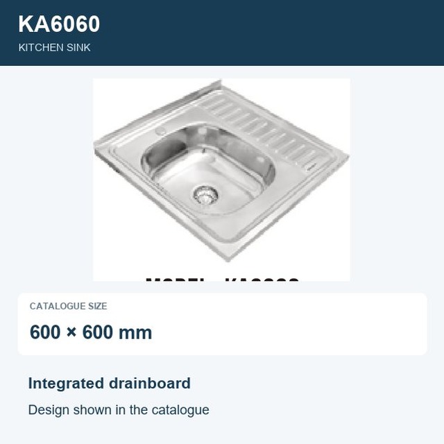 JOMOLA Punching Stainless Steel Sink 600x600mm Kitchen Sink