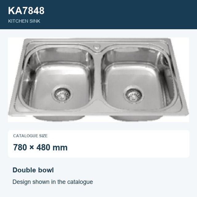 JOMOLA Punching Stainless Steel Sink Double Bowl 780x480mm | Kitchen Sink