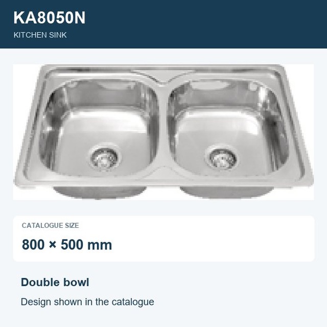 JOMOLA Double Bowl Punching Stainless Steel Sink 800x500mm | Kitchen Sink