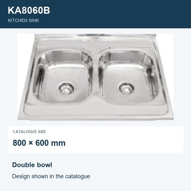 JOMOLA Punching Stainless Steel Sink Double Bowl 800x600mm Kitchen Sink