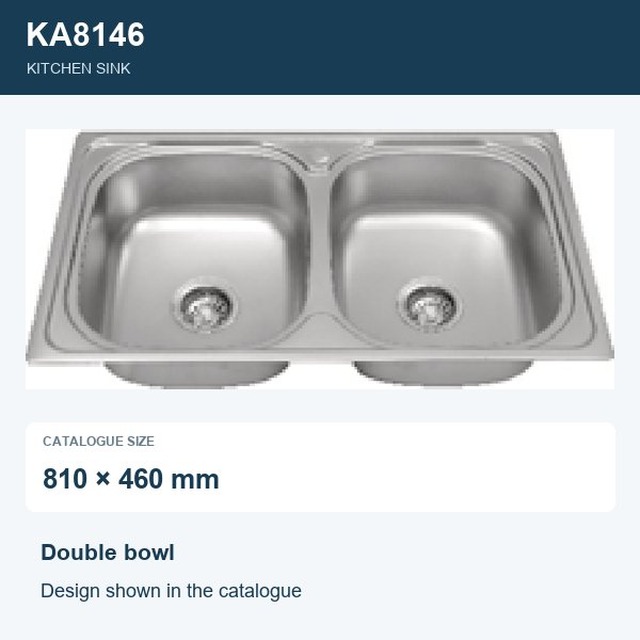 JOMOLA Double Bowl Punching Stainless Steel Sink 810x460mm | Kitchen Sink